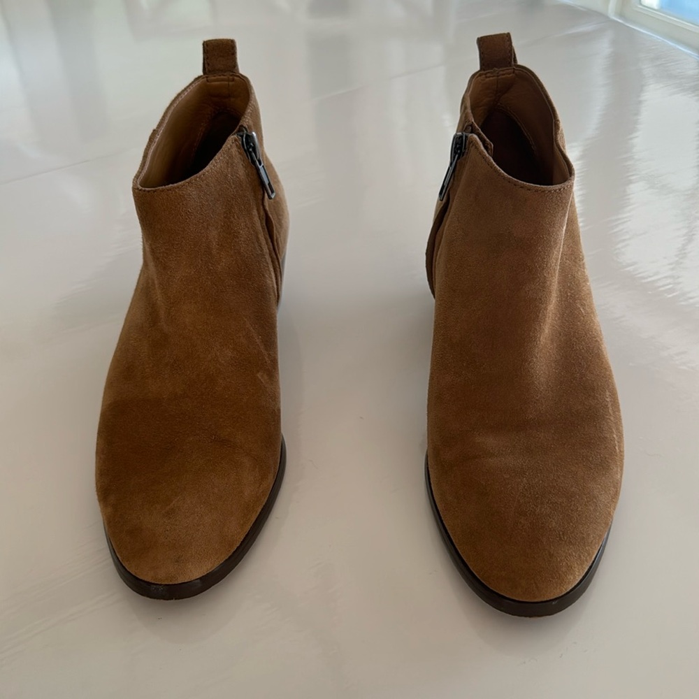 J Crew Tan Suede Ankle Boots.